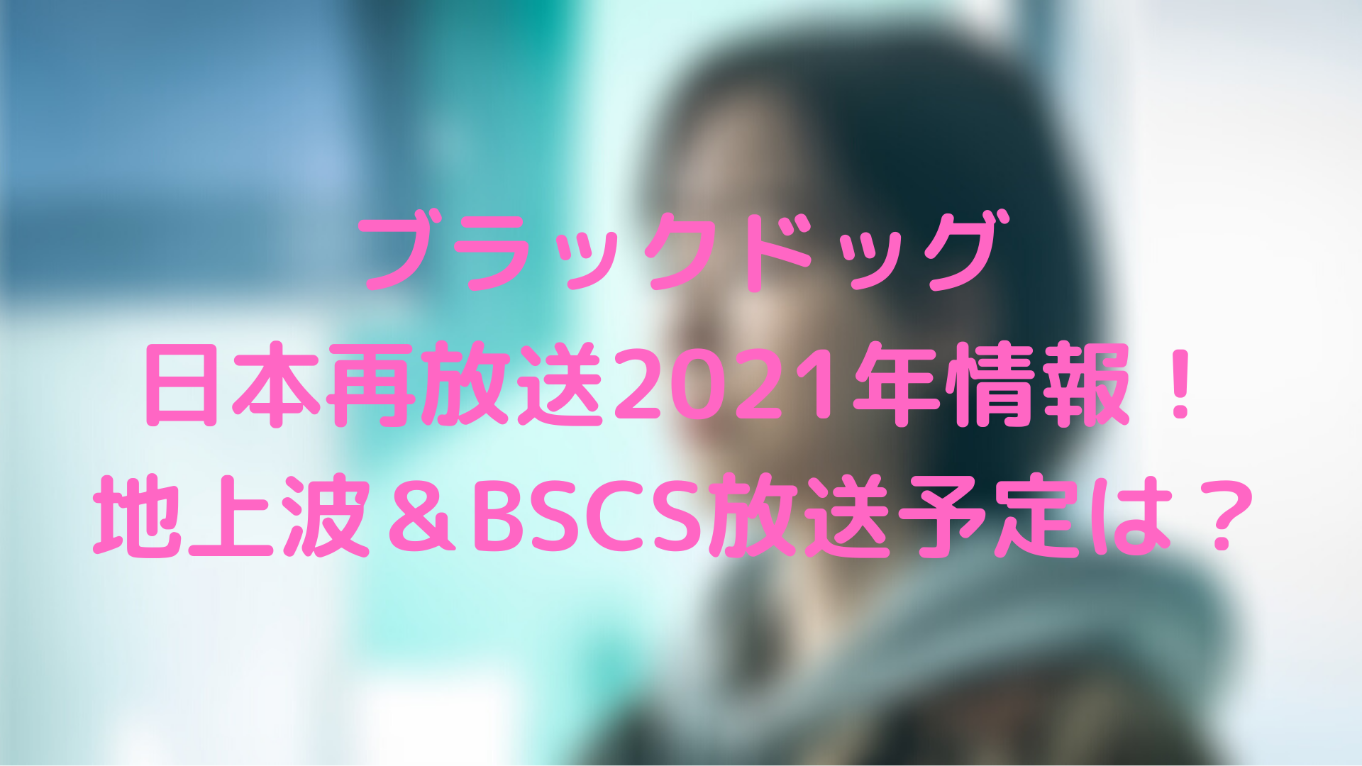 ブラックドッグ日本再放送21年情報 地上波 Bscs放送予定は Tickledpink