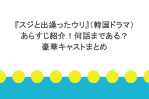 『スジと出逢ったウリ』(韓国ドラマ)あらすじ紹介!何話まである?豪華キャストまとめ