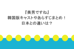 『美男ですね』韓国版キャストやあらすじまとめ!日本との違いは?