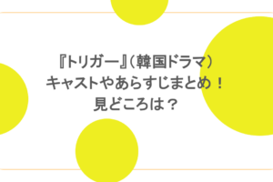 『トリガー』(韓国ドラマ)キャストやあらすじまとめ!見どころは?