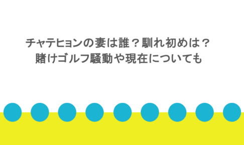チャテヒョンの妻は誰？馴れ初めは？賭けゴルフ騒動や現在についても